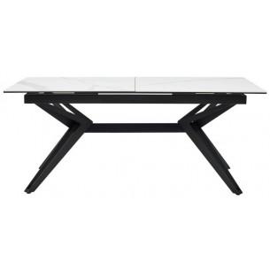 Стол URBINO 180 MATTE STATUARIO Белый мрамор матовый, керамика/ черный каркас М-City