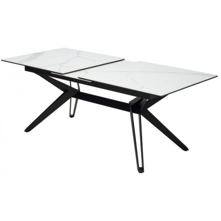 Стол URBINO 180 MATTE STATUARIO Белый мрамор матовый, керамика/ черный каркас М-City