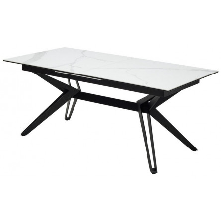 Стол URBINO 180 MATTE STATUARIO Белый мрамор матовый, керамика/ черный каркас М-City