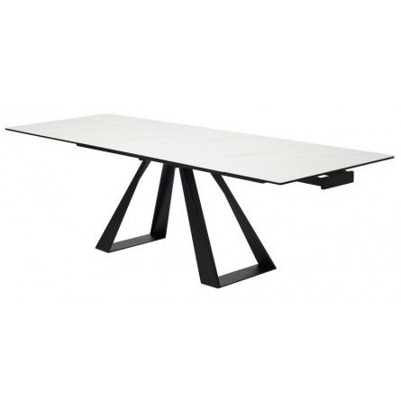Стол FONDI 180 MARBLES KL-99 Белый мрамор матовый, итальянская керамика/ черный каркас М-City