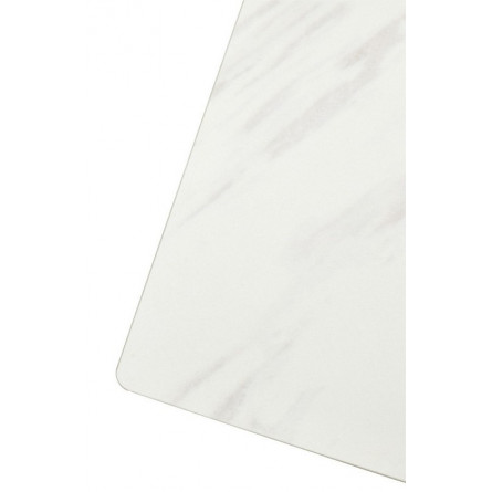 Стол FONDI 180 MARBLES KL-99 Белый мрамор матовый, итальянская керамика/ черный каркас М-City