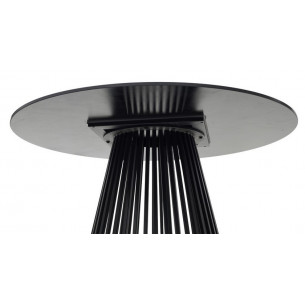 Стол TERNI 120 MATT BLACK MARBLE SINTERED STONE Черный мрамор матовый, керамика/Черный каркас М-City
