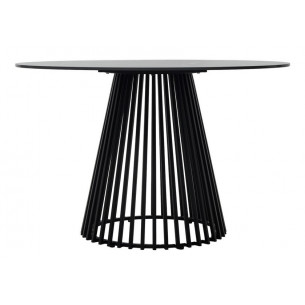Стол TERNI 120 MATT BLACK MARBLE SINTERED STONE Черный мрамор матовый, керамика/Черный каркас М-City