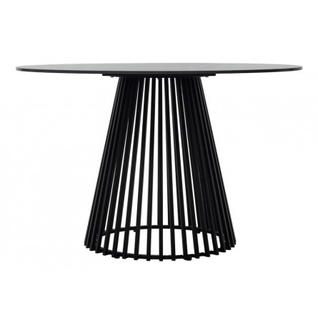 Стол TERNI 120 MATT BLACK MARBLE SINTERED STONE Черный мрамор матовый, керамика/Черный каркас М-City