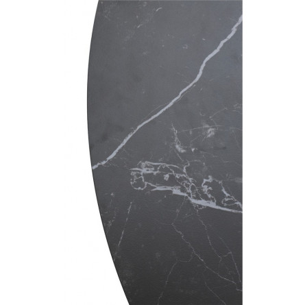 Стол TERNI 120 MATT BLACK MARBLE SINTERED STONE Черный мрамор матовый, керамика/Черный каркас М-City