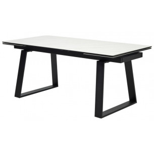 Стол VASTO 180 MARBLES KL-99 Белый мрамор матовый, итальянская керамика/ черный каркас М-City
