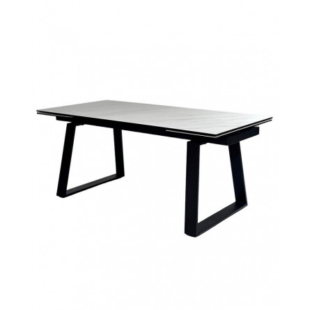 Стол VASTO 180 MARBLES KL-99 Белый мрамор матовый, итальянская керамика/ черный каркас М-City
