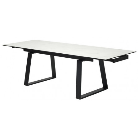Стол VASTO 200 MARBLES KL-99 Белый мрамор матовый, итальянская керамика/ черный каркас М-City