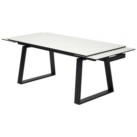 Стол VASTO 200 MARBLES KL-99 Белый мрамор матовый, итальянская керамика/ черный каркас М-City