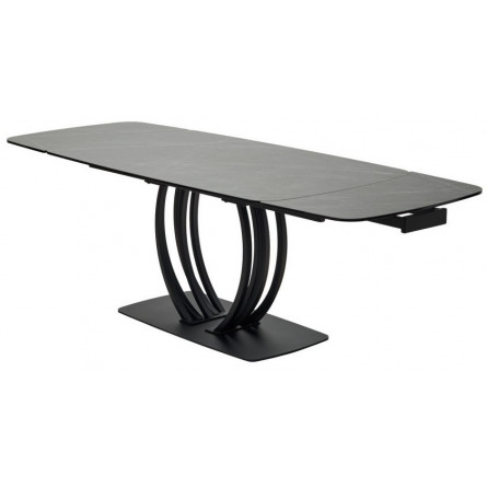 Стол MATERA 160 KL-136 Серый мрамор матовый, итальянская керамика/ черный каркас М-City