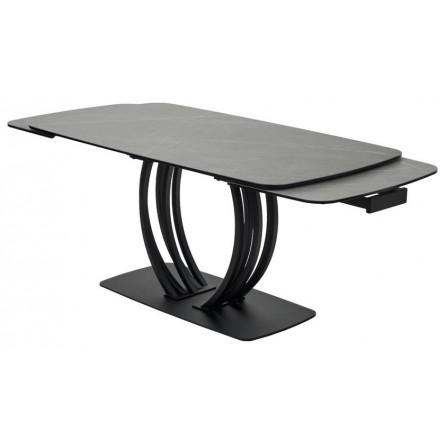 Стол MATERA 160 KL-136 Серый мрамор матовый, итальянская керамика/ черный каркас М-City