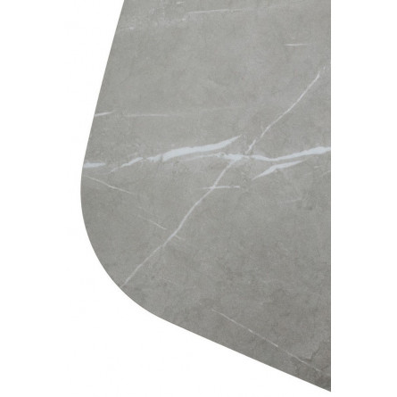 Стол MATERA 160 KL-136 Серый мрамор матовый, итальянская керамика/ черный каркас М-City