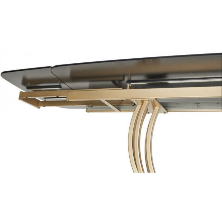 Стол MATERA 160 KL-188 Контрастный мрамор матовый, итальянская керамика/ каркас цвета шампань М-City