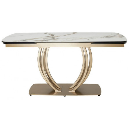 Стол MATERA 160 KL-188 Контрастный мрамор матовый, итальянская керамика/ каркас цвета шампань М-City