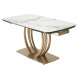 Стол MATERA 160 KL-188 Контрастный мрамор матовый, итальянская керамика/ каркас цвета шампань М-City