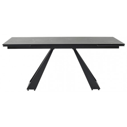 Стол FONDI 180 MARBLES NERO KL-116 Черный мрамор матовый, итальянская керамика/ черный каркас М-City