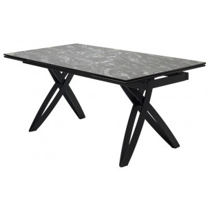 Стол PALERMO 180 TL-128 Испанская керамика черный контрастный мрамор / черный каркас М-City