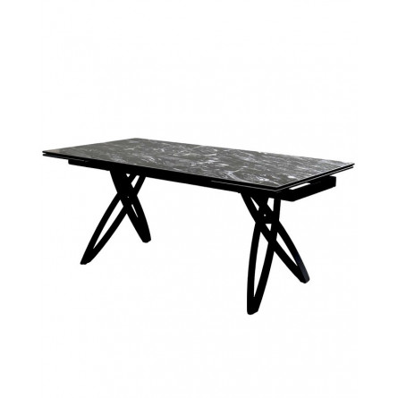 Стол PALERMO 180 TL-128 Испанская керамика черный контрастный мрамор / черный каркас М-City