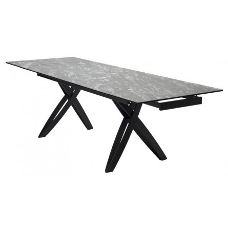 Стол PALERMO 180 TL-128 Испанская керамика черный контрастный мрамор / черный каркас М-City