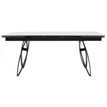 Стол PALERMO 180 KL-99 Белый мрамор матовый, итальянская керамика / черный каркас М-City