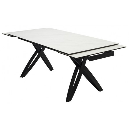 Стол PALERMO 180 KL-99 Белый мрамор матовый, итальянская керамика / черный каркас М-City