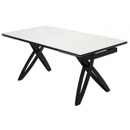 Стол PALERMO 180 KL-99 Белый мрамор матовый, итальянская керамика / черный каркас М-City