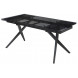 Стол ADRIA 160 SMOKED BLACK GLASS Дымчато-черное стелко/ черный каркас М-City
