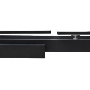 Стол ADRIA 160 SMOKED BLACK GLASS Дымчато-черное стелко/ черный каркас М-City