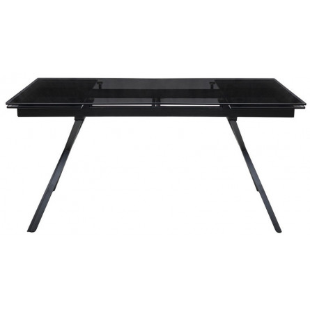 Стол ADRIA 160 SMOKED BLACK GLASS Дымчато-черное стелко/ черный каркас М-City