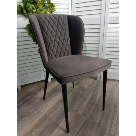 Стул НЕКСТ Barkhat 80 Темный тауп, велюр без "пальчиковый"/ черный каркас М-City