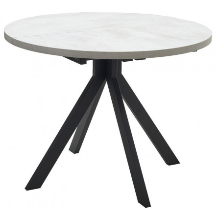 Стол КОРФУ 100 раскладной Цемент светлый / черный каркас M-City