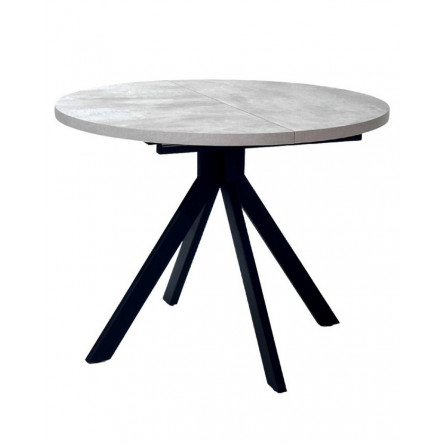 Стол КОРФУ 100 раскладной Цемент светлый / черный каркас M-City