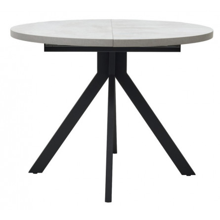 Стол КОРФУ 100 раскладной Цемент светлый / черный каркас M-City