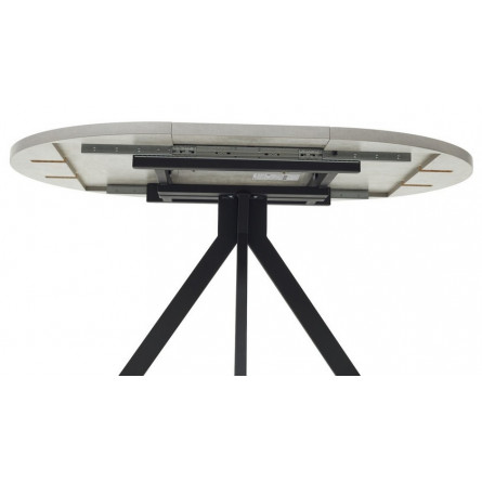 Стол КОРФУ 100 раскладной Цемент светлый / черный каркас M-City