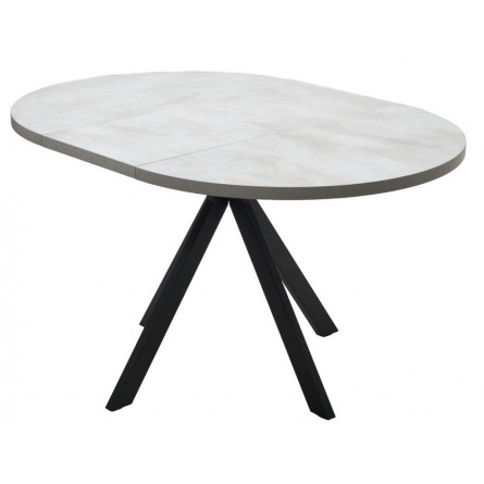 Стол КОРФУ 100 раскладной Цемент светлый / черный каркас M-City