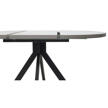 Стол КОРФУ 100 раскладной Цемент светлый / черный каркас M-City