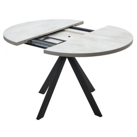 Стол КОРФУ 100 раскладной Цемент светлый / черный каркас M-City