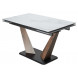 Стол Вирджиния 140 БЕЛЫЙ МРАМОР, стекло сатинат / ЛЕСНОЙ ОРЕХ, ЧЕРНЫЙ, М-City Стол Вирджиния 140 БЕЛЫЙ МРАМОР, стекло сатинат / ЛЕСНОЙ ОРЕХ, ЧЕРНЫЙ, М-City