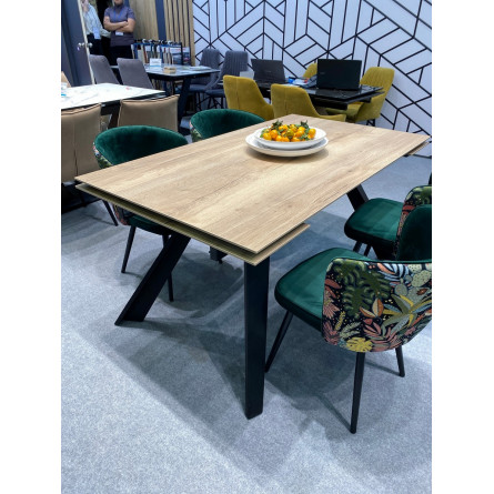 Стол Мейсон 160 Дуб Галифакс / черный М-City