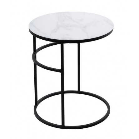 Журнальный столик Френсис Белый мрамор, стекло/ черный M-city