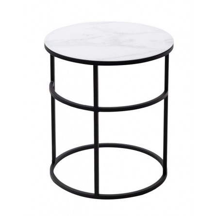 Журнальный столик Френсис Белый мрамор, стекло/ черный M-city