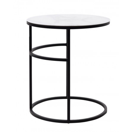 Журнальный столик Френсис Белый мрамор, стекло/ черный M-city