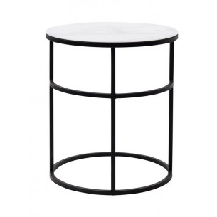 Журнальный столик Френсис Белый мрамор, стекло/ черный M-city