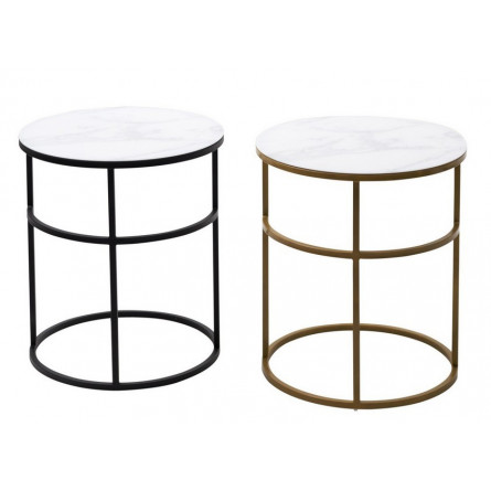 Журнальный столик Френсис Белый мрамор, стекло/ золотой каркас M-city