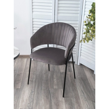 Стул ГЕММА, цвет H-18 Графитовый, велюр / черный каркас М-City