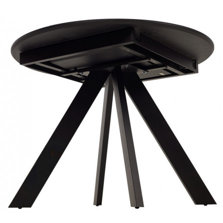 Стол БОНЖУР 100 ЧЕРНЫЙ МРАМОР, черная шагрень, стекло / ЧЕРНЫЙ каркас М-City