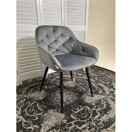 Стул BREEZE BLUVEL-14 GREY, велюр/ черный каркас М-City