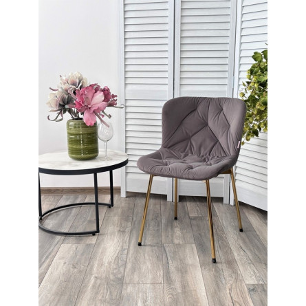 Стул MILAN 505-36 Темно-серый, без "пальчиковый" / золотой каркас М-City