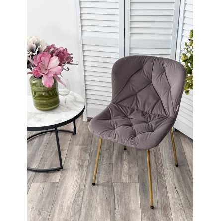 Стул MILAN 505-36 Темно-серый, без "пальчиковый" / золотой каркас М-City