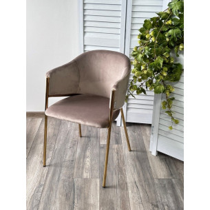 Стул DILL BLUVEL-40 BEIGE, велюр/ золотой каркас М-City